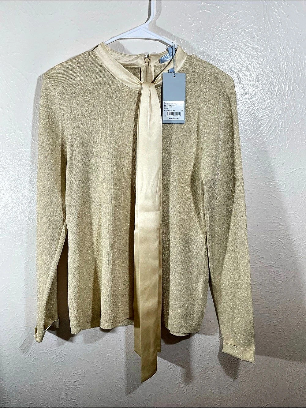 Antonio Melani Nouveau Tartan Metallic Long Sleeve Sweater Size Large NWT